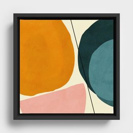 shapes geometric minimal painting abstract Framed Canvas