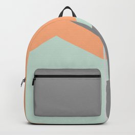 Orange, Green Grey Pastel Abstract Backpack | Modern, Graphic, Abstract, Graphicdesign, Summer, Cool, Twotoned, Girly, Texture, Minimal 