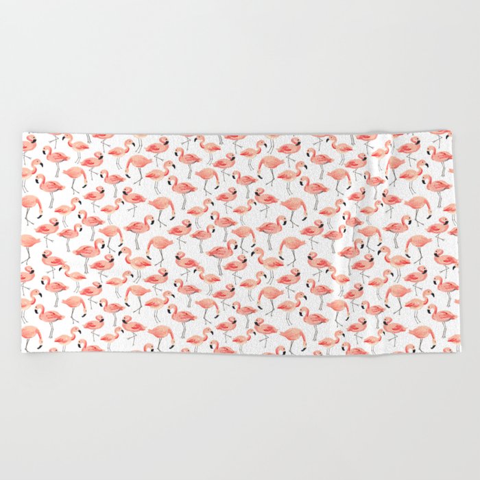 Flamingo Party Beach Towel