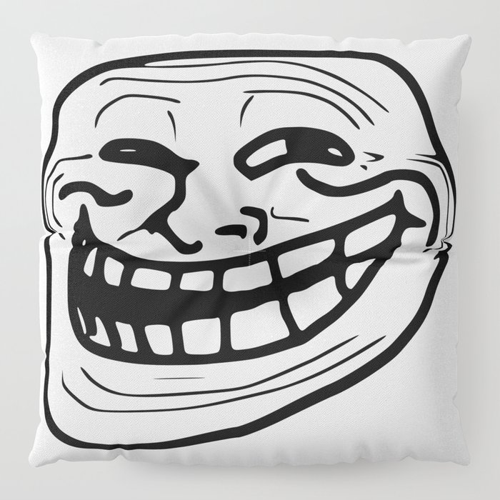Troll Face Throw Pillow by Saul Gavaghan