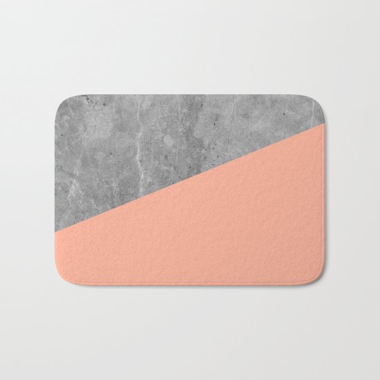 Geometry 101 Sweet Peach Pink Bath Mat