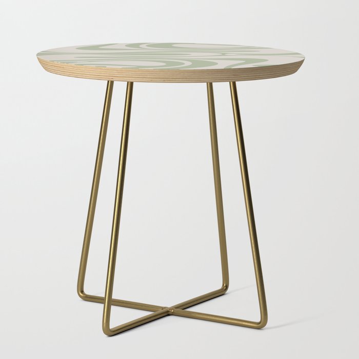 Mod Thang Retro Modern Abstract Pattern in Sage Green and Beige Side Table
