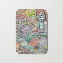 Sacred Spaces Bath Mat | Zen, Painting, Watercolor, Yoga, Spaces, Retreat, Psychadelic, Sacred, Tranquil, Tropical 