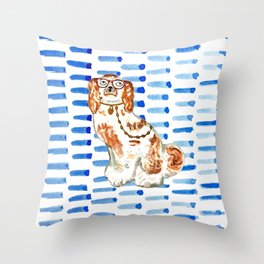REDHEAD IN GLASSES - right facing Throw Pillow
