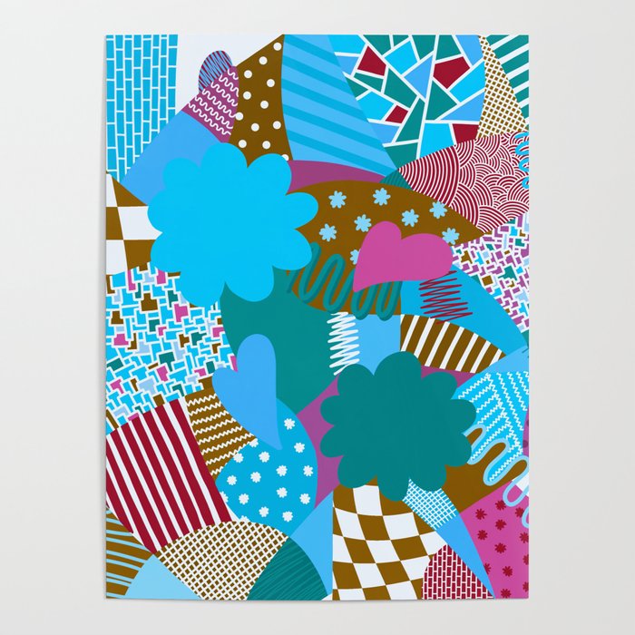 Geometric pattern collage 8 Poster