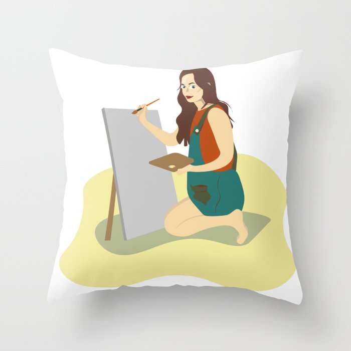 art girl Throw Pillow