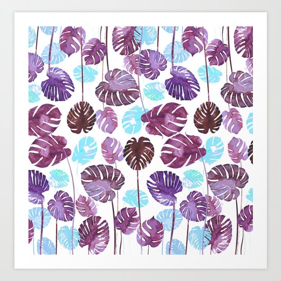 Tropical Cold leaves Art Print