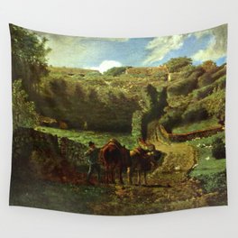 Jean-François Millet "Cousin Village" Wall Tapestry