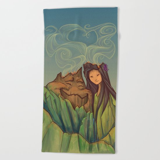 Volcano Love Beach Towel