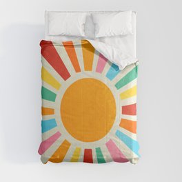 Retro Sunrise: Rainbow Edition Comforter