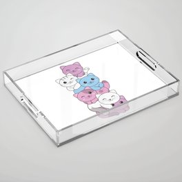 Intersex Flag Cat Pride Lgbtq Cute Cat Acrylic Tray