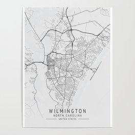 Wilmington North Carolina city map Poster