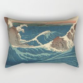 Vintage poster - Japanese Wave Rectangular Pillow