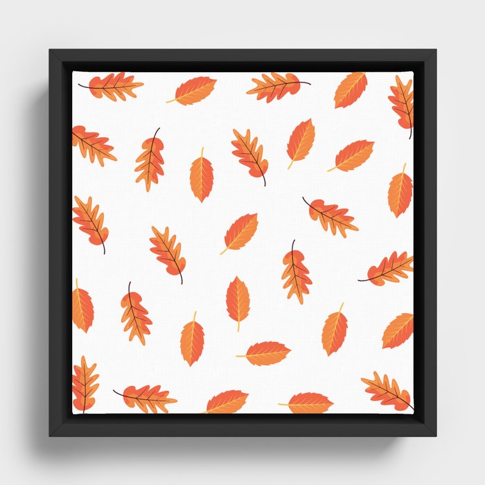 Thanksgiving Autumn Leaf  Framed Canvas