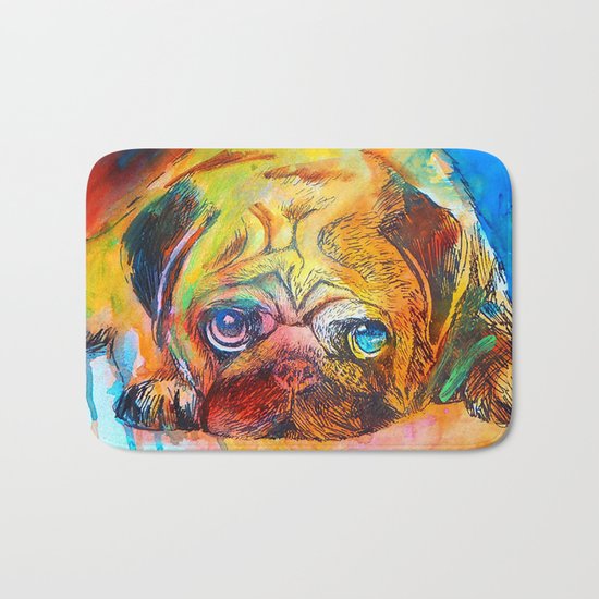 Pop Art Pug Bath Mat