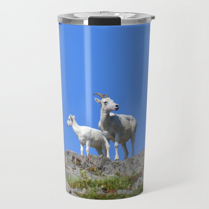 Ewe and Lamb Dall Sheep Travel Mug
