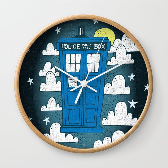 blue box Wall Clock