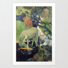 The White Horse by Paul Gauguin Art Print