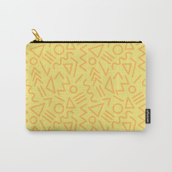 Simple Monochrome Memphis Pattern Yellow Carry-All Pouch