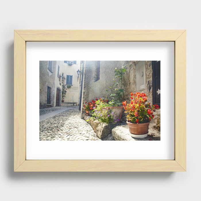 Little street in rural Italy Recessed Framed Print