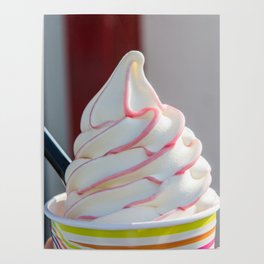 Soft serve colorful stripes in vanilla ice cream Poster