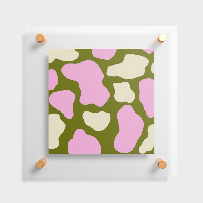 Colorful Retro Cow Spots Floating Acrylic Print