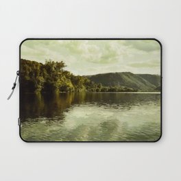 Vintage summertime mountain lake landscape Laptop Sleeve