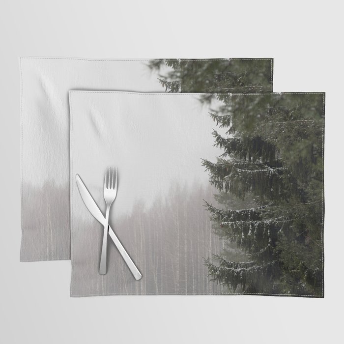 Pine Tree in Winter Landscape Finland Placemat