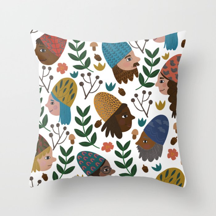 Forest Gnomes Throw Pillow