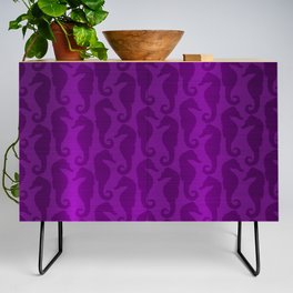 Purple Silk Metallic Seahorse Modern Collection Credenza