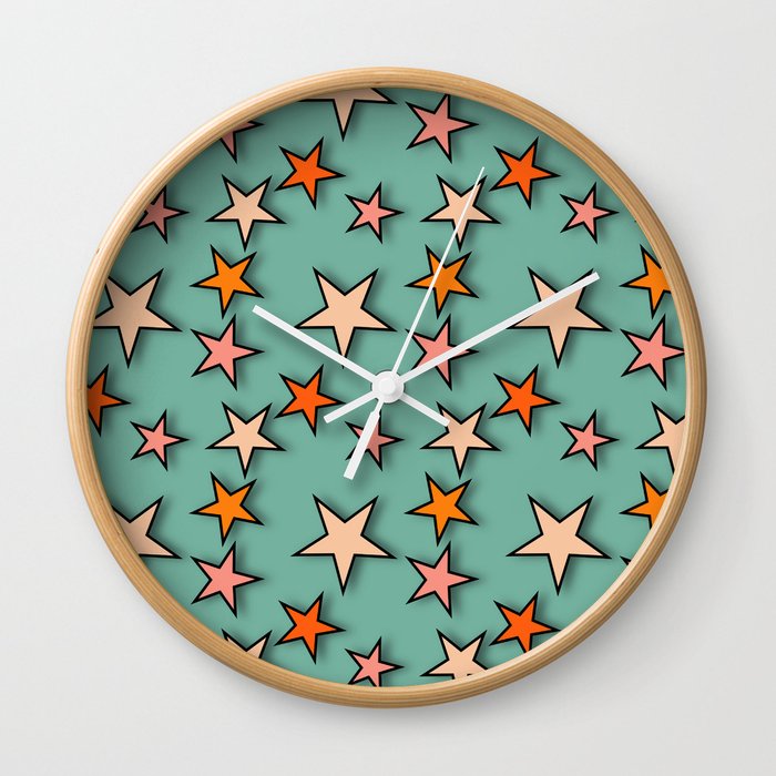 y2k-star blue Wall Clock