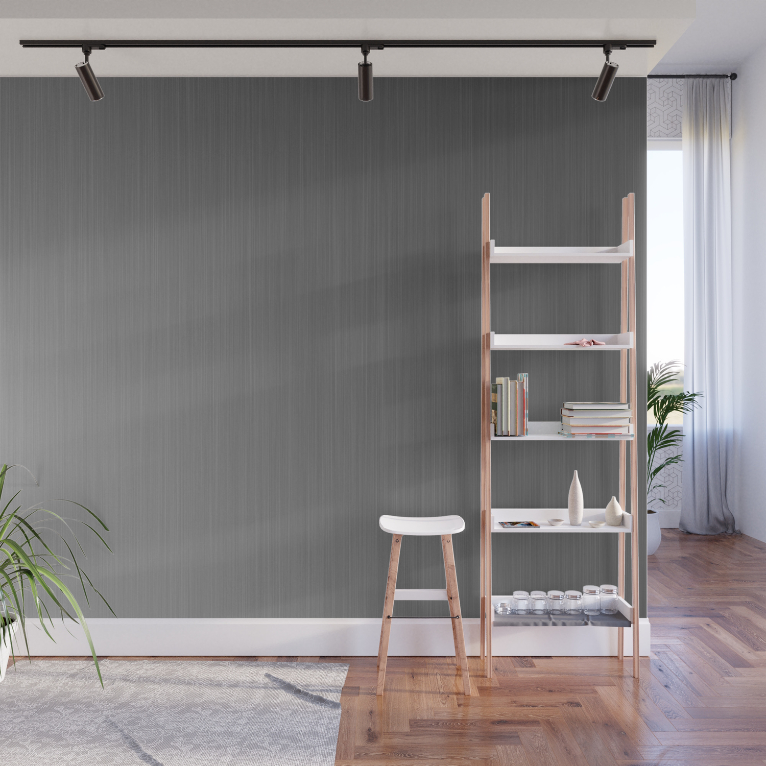 Smooth Sheet Metal Dull Ombre Texture Graphic Design Wall Mural By