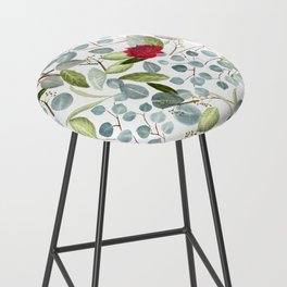 Eucalyptus Kangaroo paw watercolor floral design Bar Stool