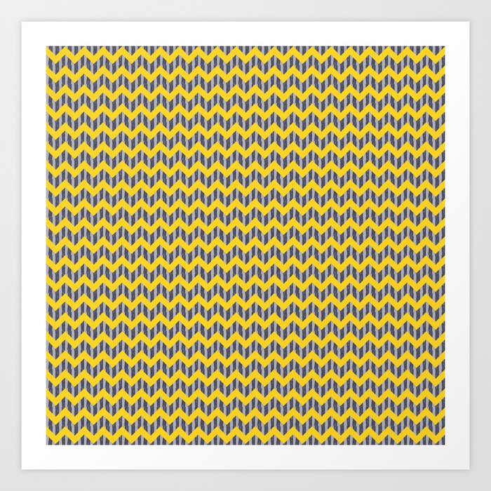 Yellow Zigzag Pattern,Yellow Chevron Pattern,Yellow Minimalist Pattern,Yellow Abstract, Art Print