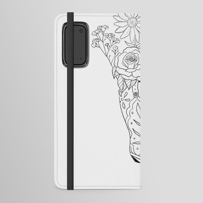 Floral Cowboy Boot Android Wallet Case
