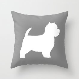 West Highland White Terrier Silhouette(s) Throw Pillow