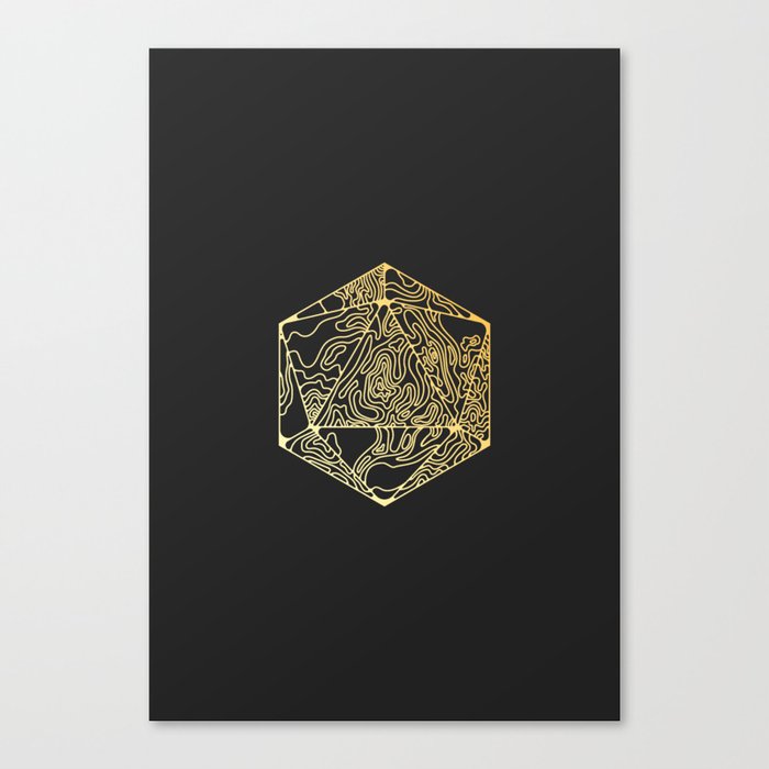 Gold Icosahedron Canvas Print