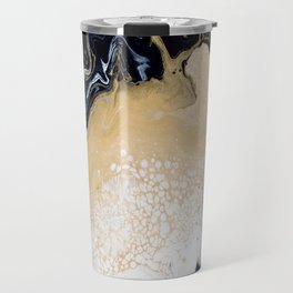 Black Gold: Acrylic Pour Painting Travel Mug