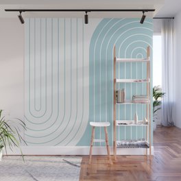 Two Tone Line Curvature XV - Sky Blue Wall Mural