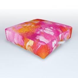 Hot Pink Abstract Outdoor Floor Cushion