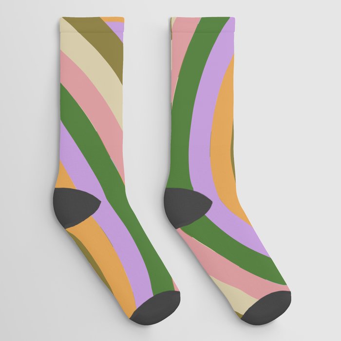 Retro Summer Rainbows Socks