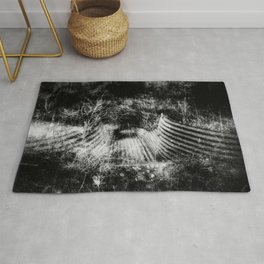 Creepy Runoff Drain Rug | Black and White, Scary, Photo, Abstract 