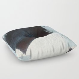 Like A Gentle Hurricane [2]: a minimal, abstract piece in blues and white by Alyssa Hamilton Art Floor Pillow