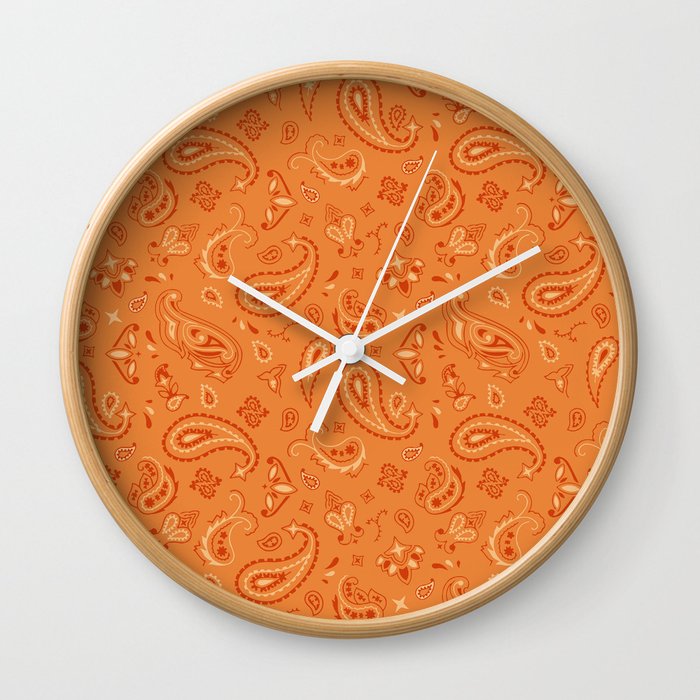 Tangerine Bandana Wall Clock