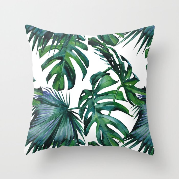 Tropical Palm Leaves Classic Throw Pillow