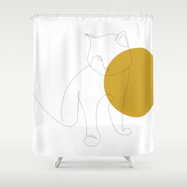 Golden Cat Shower Curtain