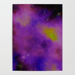 Digital glitch and distortion cosmos Poster