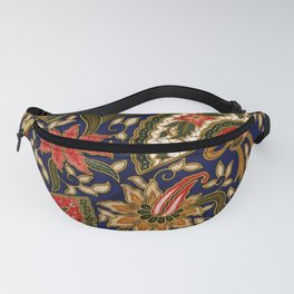 Indonesian Batik Floral Pattern With Fans Fanny Pack