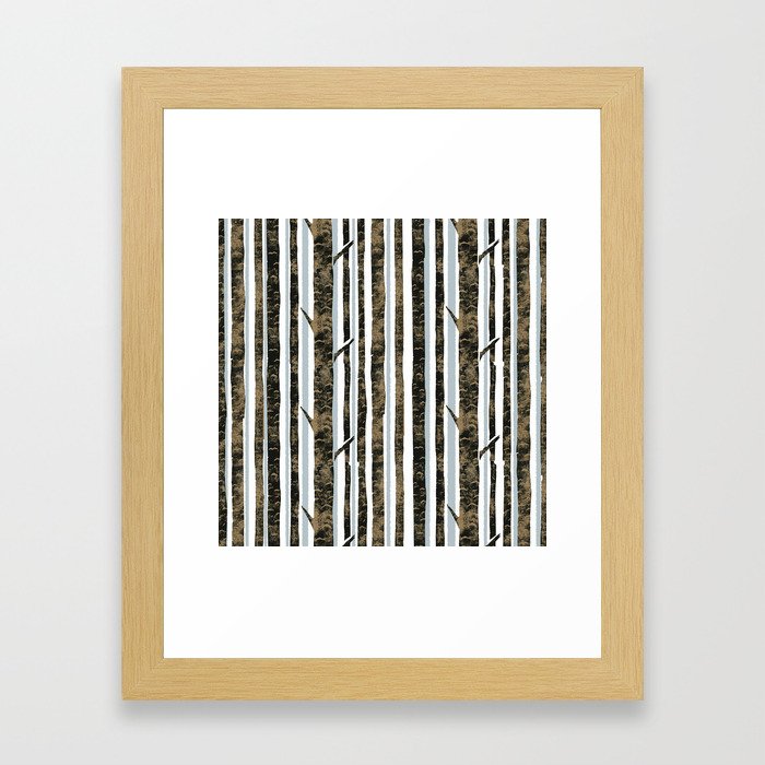 Woodland Stripe Framed Art Print
