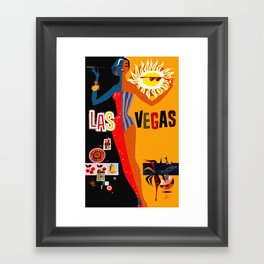 Vintage Las Vegas Travel Poster Framed Art Print
